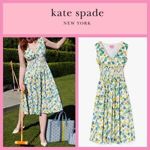 Kate Spade floral medley smocked waist dress